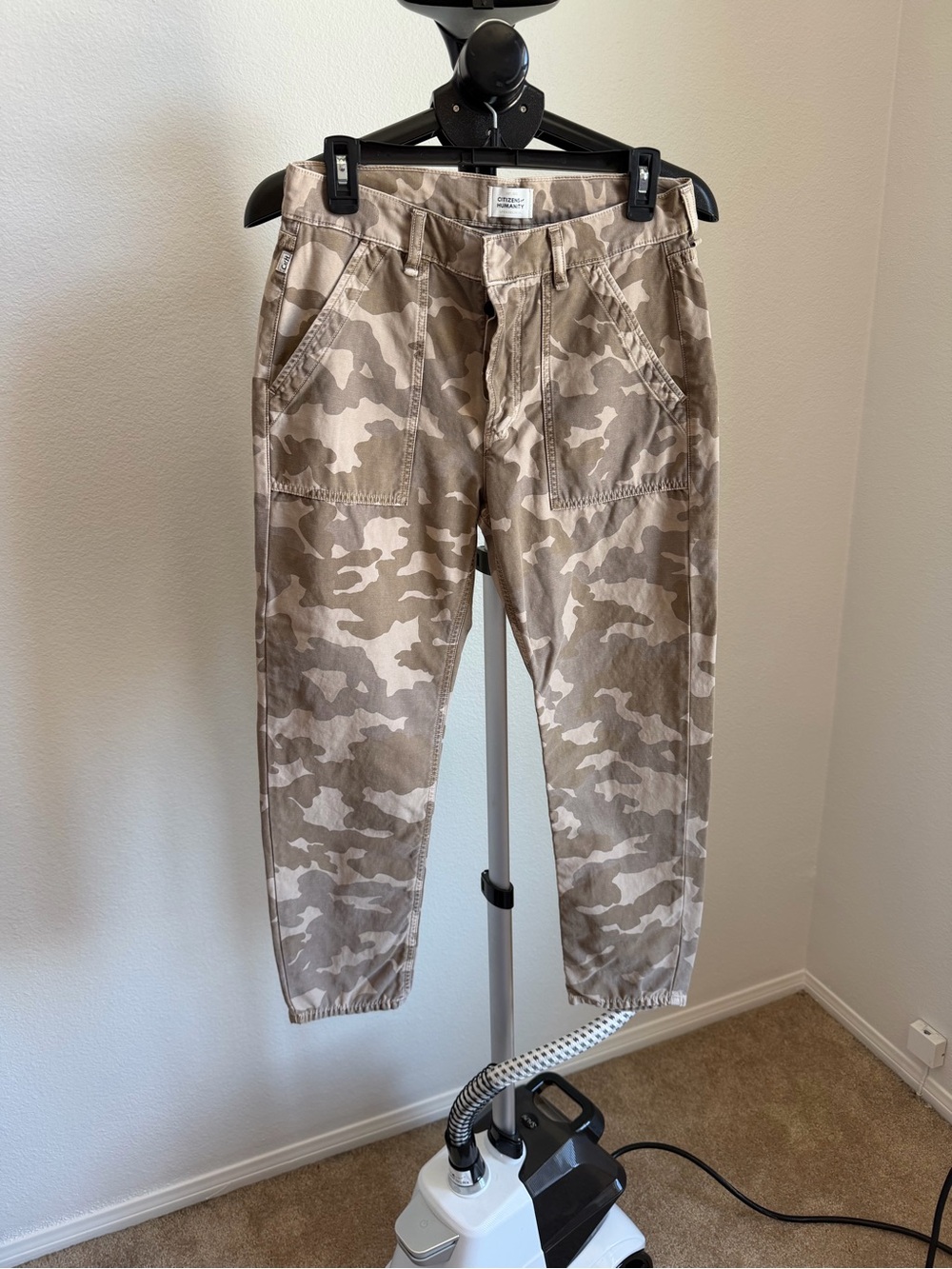 Citizens Of Humanity Beige Camo Boot Cut Jeans